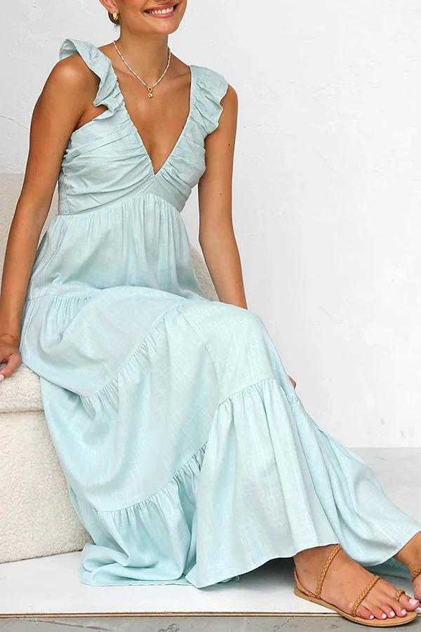 Elanora - Elegant V-Neck Maxi Dress