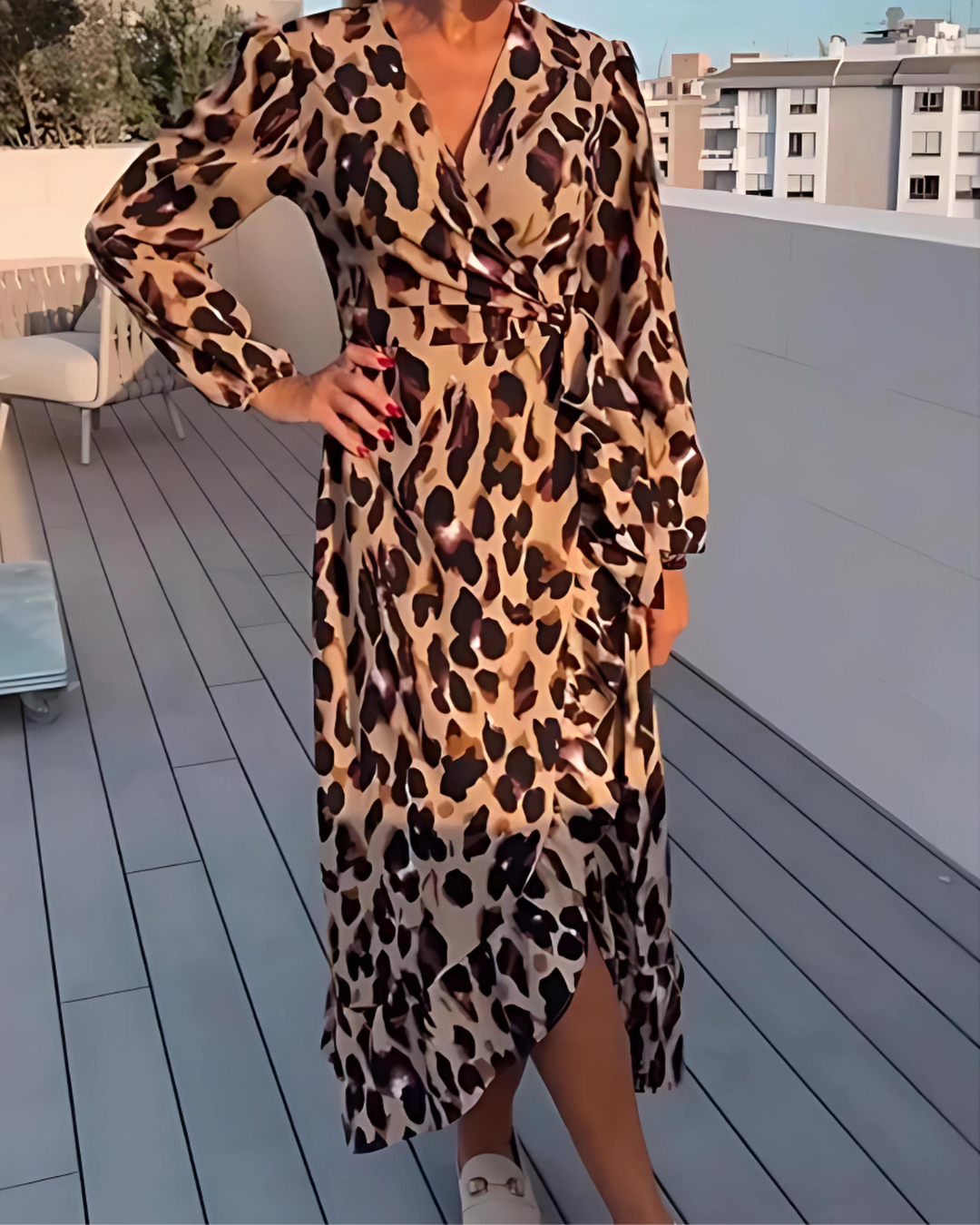 Edna | Elegant Leopard Print Dress