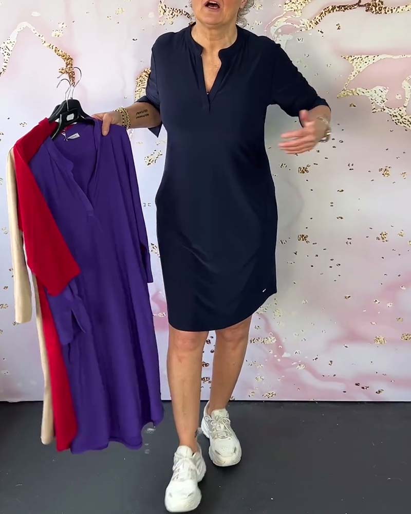 Angela - Midi-Dress With V-Neck