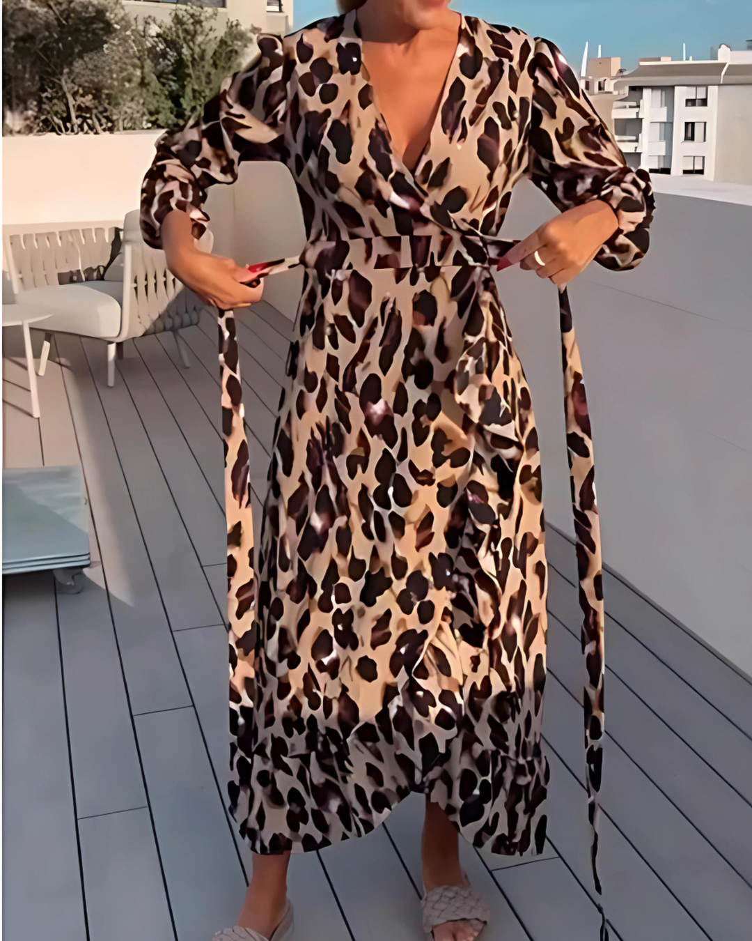 Edna | Elegant Leopard Print Dress