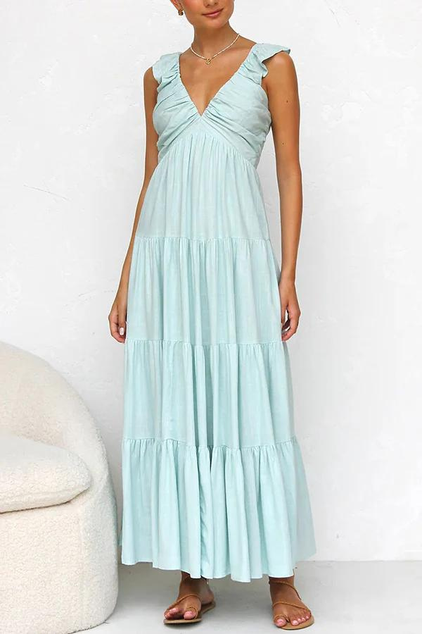 Elanora - Elegant V-Neck Maxi Dress