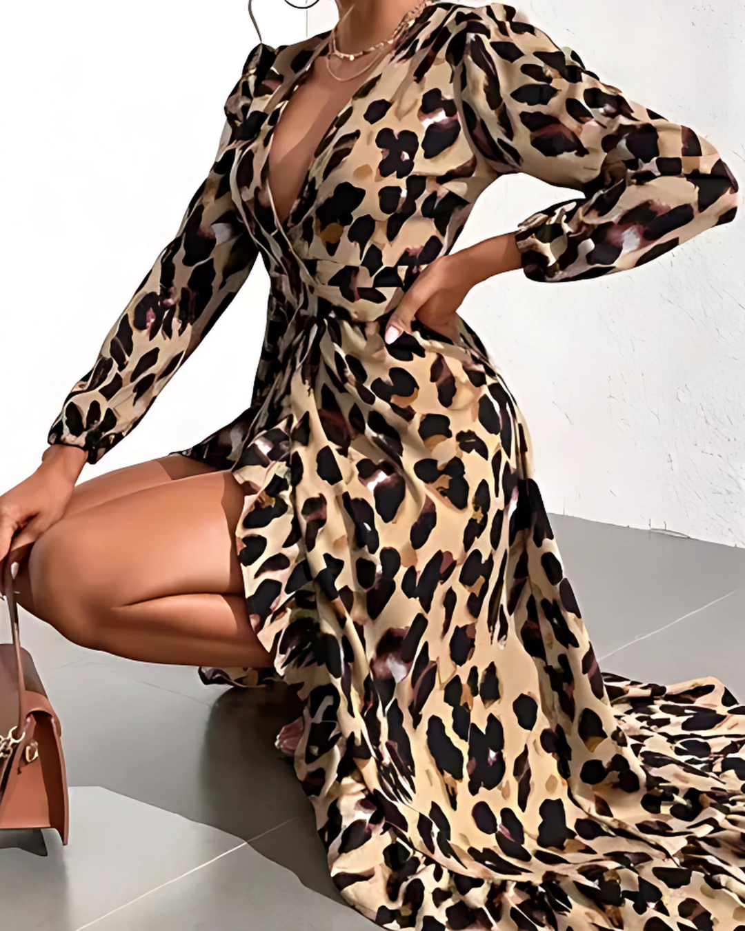 Edna | Elegant Leopard Print Dress