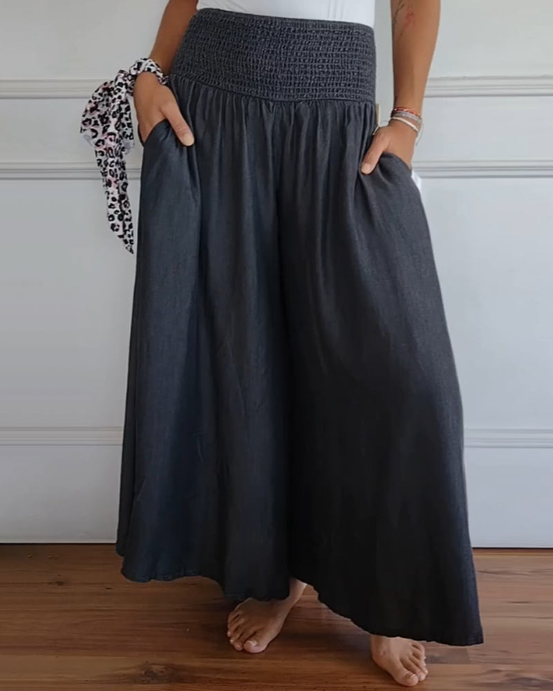 Elanor | Elastic Waist Wide Leg Pants