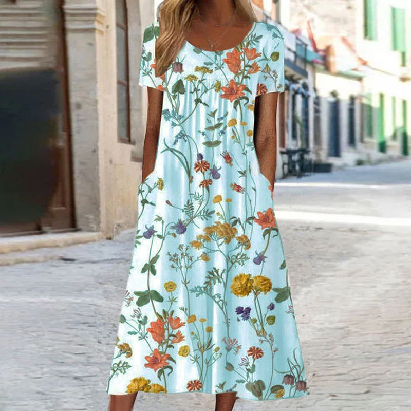 Isabella - Boho Floral Dress With Tummy Cover