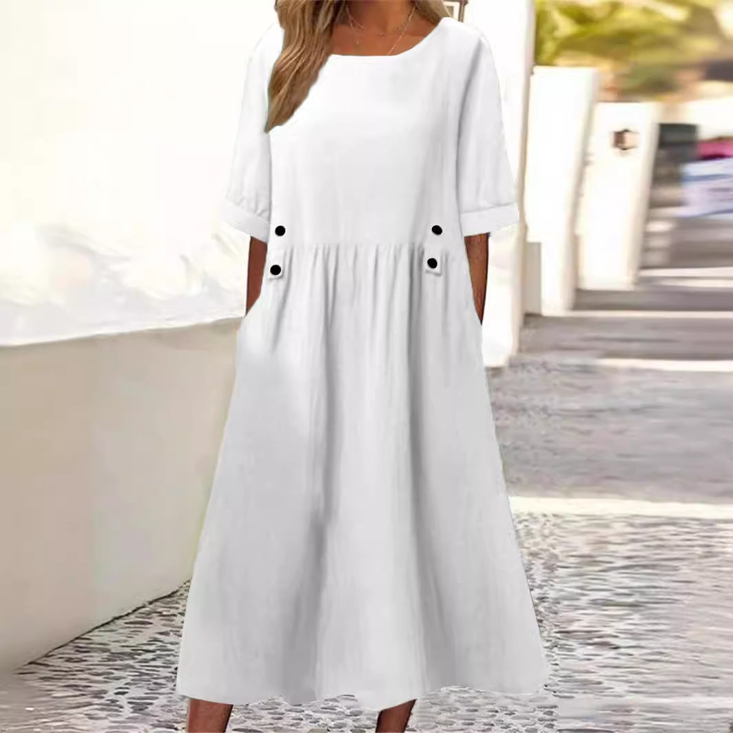 Helene | Summer Cotton-Linen Dress