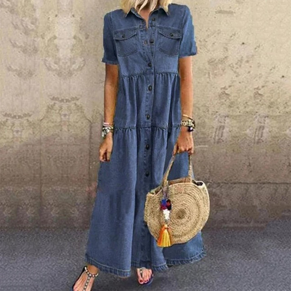 Kirsten | Classic Slimming Denim Dress