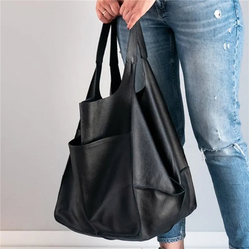 Millicent | Oversized Leather Tote Bag