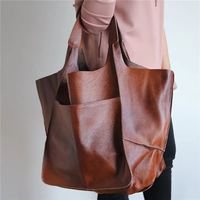 Millicent | Oversized Leather Tote Bag