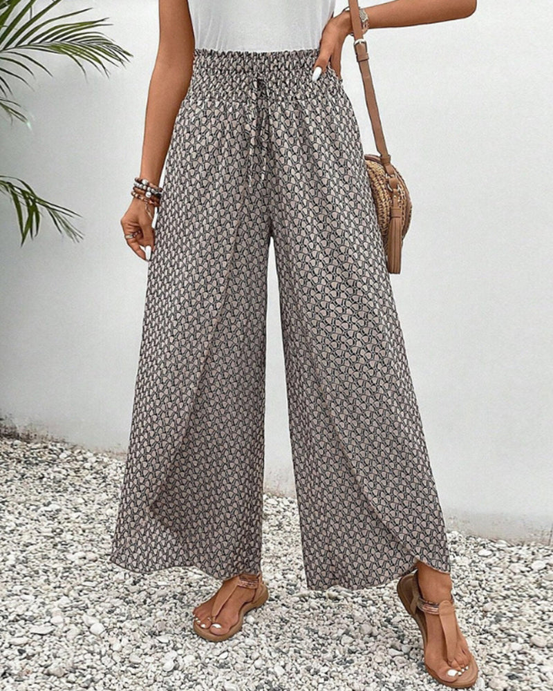 Courtney | Elastic Geometric Pants